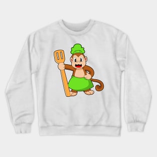 Monkey Cook Spatula Crewneck Sweatshirt